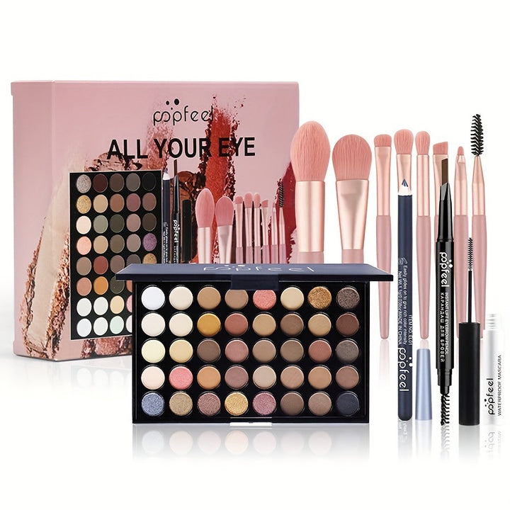 40-color eye shadow palette makeup set tools mascara eye shadow brush eyeliner eyebrow pencil combination set beginner makeup tools Valentine&#39;s Day Christmas gift - Total Trends Fusion