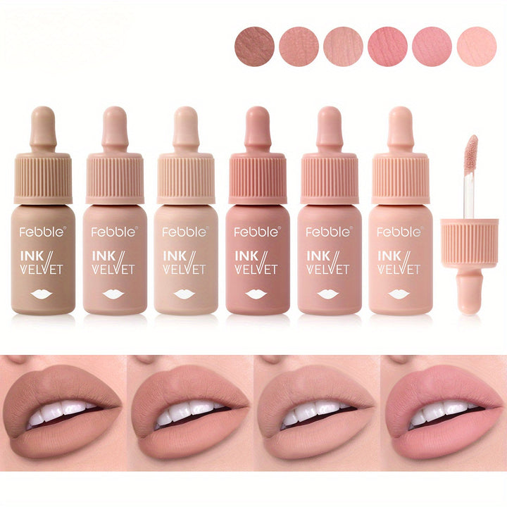 2pcs Ink The Velvet Lip Tint, Liquid Lipstick, 6 Colors Small Milk Bottle Lip Glaze Velvet Matte Lip Gloss Lip Makeup, Nude Lip Glaze - Total Trends Fusion