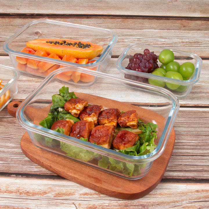 24Pcs (12 Lids+12 Glass Bowl) Borosilicate Glass Food Storage Containers with Airtight Lids, Ideal for Meal Prep, Lunches - Microwave and Dishwasher Safe - Total Trends Fusion