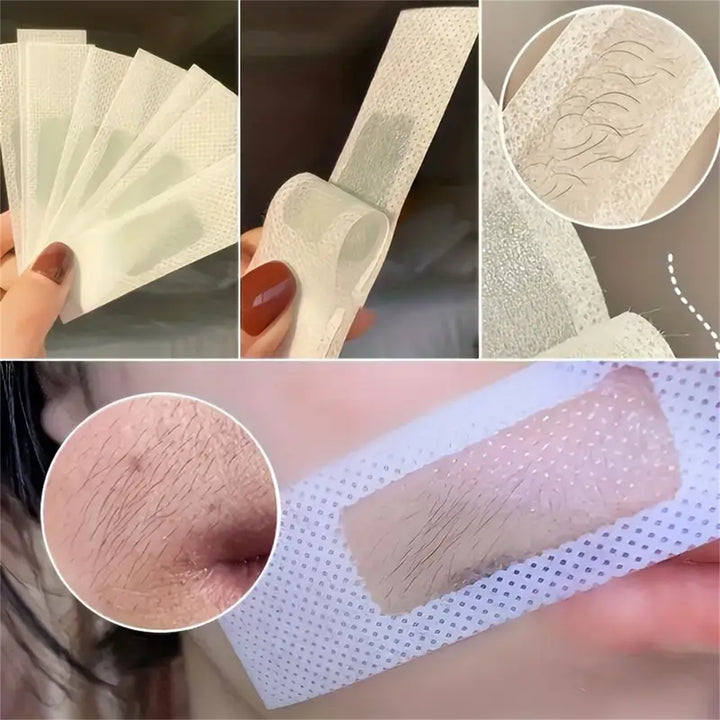 64 Pieces Of Hair Removal Wax Paper; Painless And Quick Hair Removal Without Irritation, Gentle And Portable, Tear Off Style Moisturizing Hair Removal, Improving Skin Smoothness - Total Trends Fusion