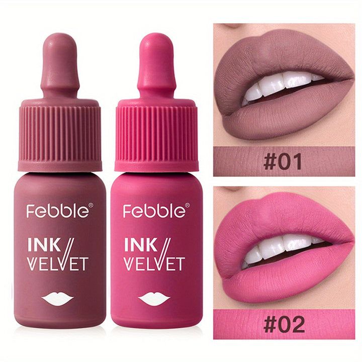 2-Piece Velvet Liquid Lipstick Set - High-Pigment, Long-Lasting, and Moisturizing Formula - Smooth Matte Finish for Bold, Velvety Lips - Waterproof and Smudge-Proof - Perfect for All-Day Wear and Any Occasion - Total Trends Fusion