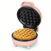 Mini Waffle Maker, 550W Waffle Iron, Ready Indicator Light, Cool Touch Handle, Non Stick Coating, Compact Size, Pink - Total Trends Fusion