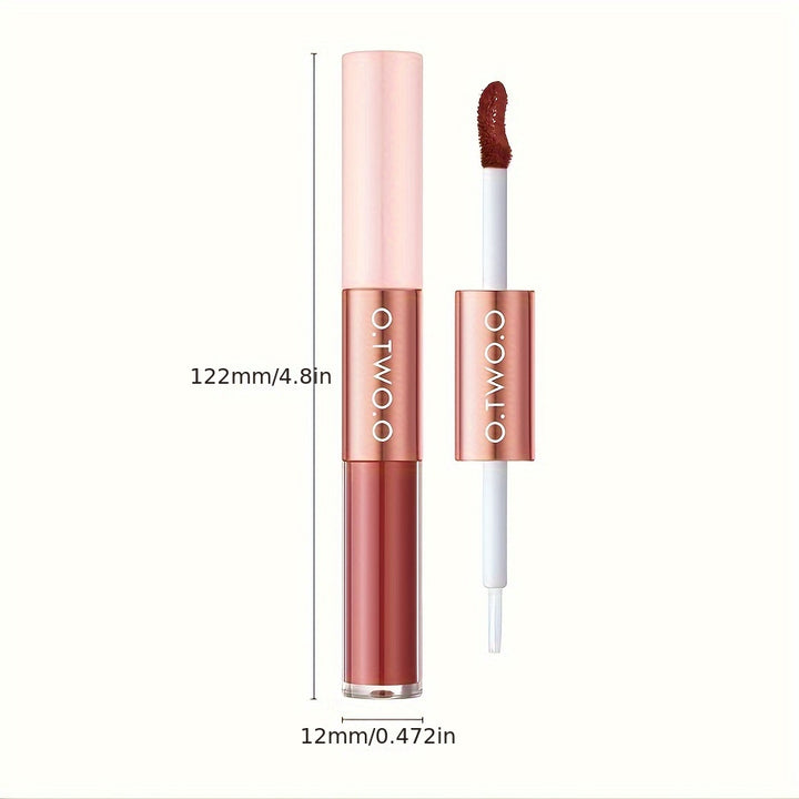 [Halloween trick or treat] O.TWO.O 2-in-1 Matte Lip Gloss Dual-effect Matte & Gloss Long-lasting Non-stick Cup Plump And Shiny Lip Makeup Daily Essential otwoo for Halloween - Total Trends Fusion