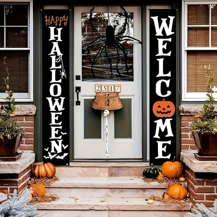 2 Halloween Courtyard Garage Decoration Banners – Spooky Outdoor Halloween Decorations for Yard, Driveway, and Garage Doors - Total Trends Fusion