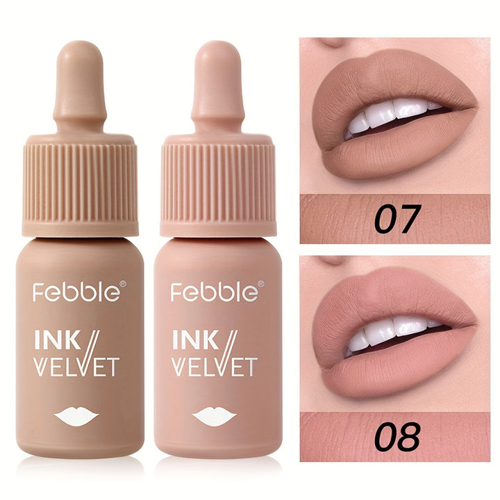 2pcs Ink The Velvet Lip Tint, Liquid Lipstick, 6 Colors Small Milk Bottle Lip Glaze Velvet Matte Lip Gloss Lip Makeup, Nude Lip Glaze - Total Trends Fusion