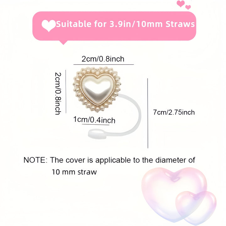 6-Pack Elegant Pearl Straw Topper Caps For Stanley 30 & 40 Oz Tumblers, Reusable 0.4 Inch Pearl Straw Tips Cover Protectors For Women, Cute Women Beverage Accessories, Gag Gift Idea, Birthday Gift For Women - Total Trends Fusion