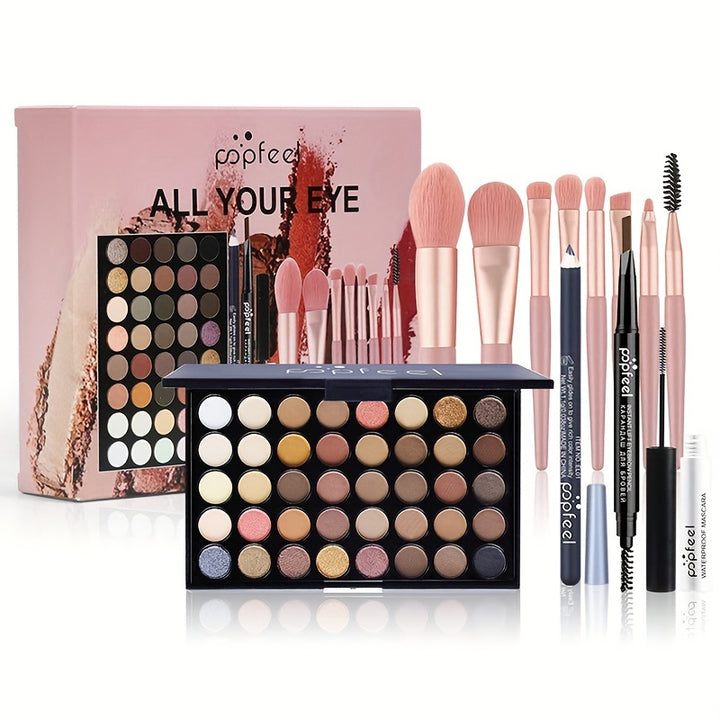 40-color eye shadow palette makeup set tools mascara eye shadow brush eyeliner eyebrow pencil combination set beginner makeup tools Valentine&#39;s Day Christmas gift - Total Trends Fusion