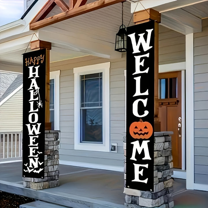 2 Halloween Courtyard Garage Decoration Banners – Spooky Outdoor Halloween Decorations for Yard, Driveway, and Garage Doors - Total Trends Fusion