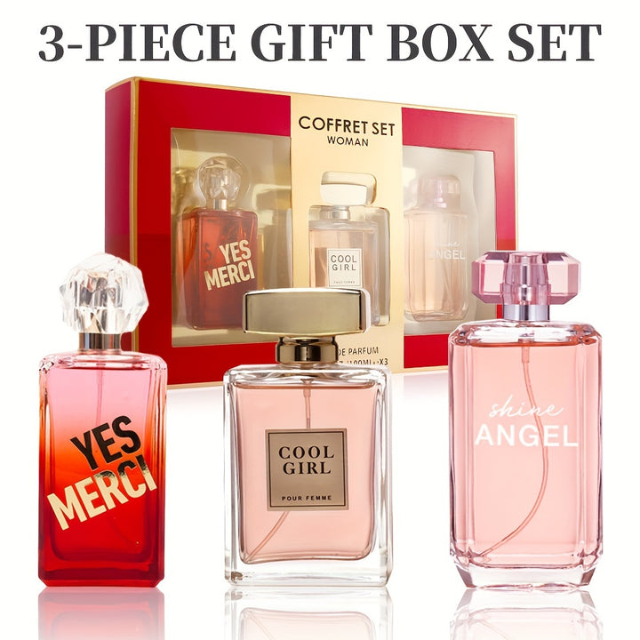 "3-Piece Eau De Parfum Gift Set | 3.4 Fl Oz Long-Lasting Fragrance for Holidays & Parties"