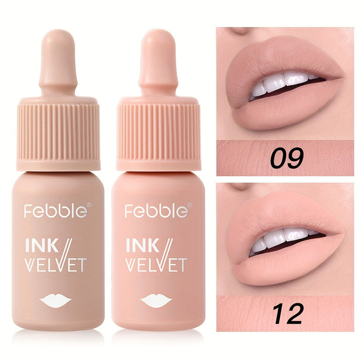 2pcs Ink The Velvet Lip Tint, Liquid Lipstick, 6 Colors Small Milk Bottle Lip Glaze Velvet Matte Lip Gloss Lip Makeup, Nude Lip Glaze - Total Trends Fusion