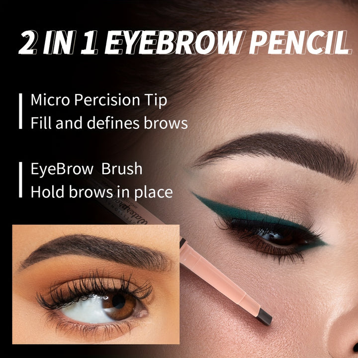 Ushas Natural Long-lasting Rotating Eyebrow Pencil, Durable, Waterproof, 2-in-1 Eyebrow Pencil Brush, Natural Makeup Eyebrows - Total Trends Fusion