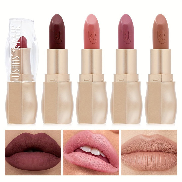 12-Color Matte Lipstick Collection – Highly Pigmented, Long-Lasting, Waterproof & Hydrating Nude Shades for All-Day Wear - Total Trends Fusion