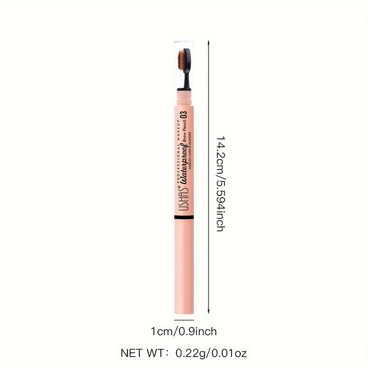 Ushas Natural Long-lasting Rotating Eyebrow Pencil, Durable, Waterproof, 2-in-1 Eyebrow Pencil Brush, Natural Makeup Eyebrows - Total Trends Fusion