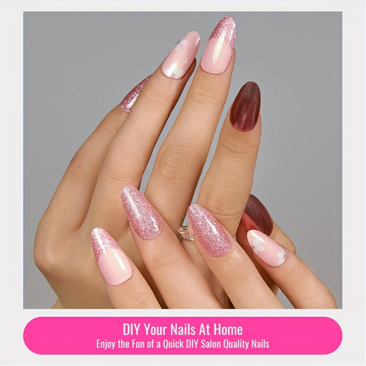 Semi Cured Gel Nail Wraps, 30 Pcs Semi Cured Gel Nail Strips-Nail Polish Sticker Wraps Works With Any Nail Lamps, Salon-Quality, 2 Weeks Long Lasting, Easy To Apply & Remove - Total Trends Fusion