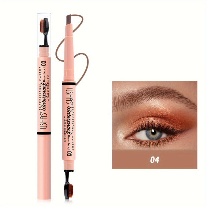 Ushas Natural Long-lasting Rotating Eyebrow Pencil, Durable, Waterproof, 2-in-1 Eyebrow Pencil Brush, Natural Makeup Eyebrows - Total Trends Fusion