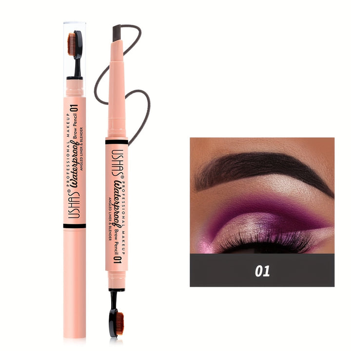 Ushas Natural Long-lasting Rotating Eyebrow Pencil, Durable, Waterproof, 2-in-1 Eyebrow Pencil Brush, Natural Makeup Eyebrows - Total Trends Fusion