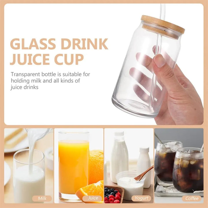 1 Pcs Available Mason Jars Coffee Mug with Straws Lids Iced Coffee Glasses Beverage Juice Cups for Cocktail Whiskey - Total Trends Fusion