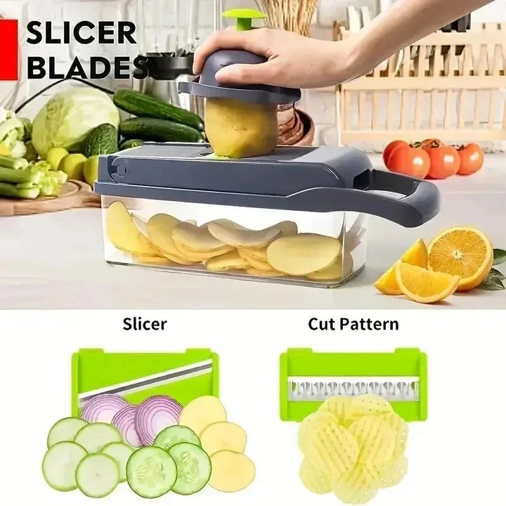 14/16 in 1 Multifunctional Vegetable Chopper Handle Food Grate Food Chopper Vegetable Slicer Dicer Cut Kitchen Items cocina - Total Trends Fusion