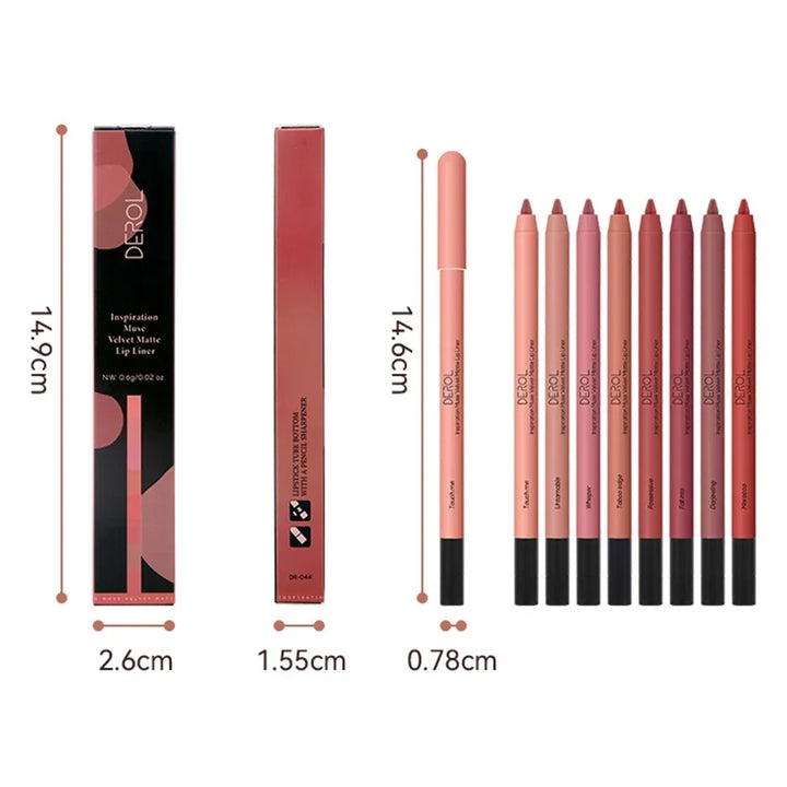 16Colors Lipliner Pencil Waterproof Nude Brown Lip Liner Lipstick Pen Matte Pink Contour Tint Lasting Non-stick Cup Lips Makeup - Total Trends Fusion