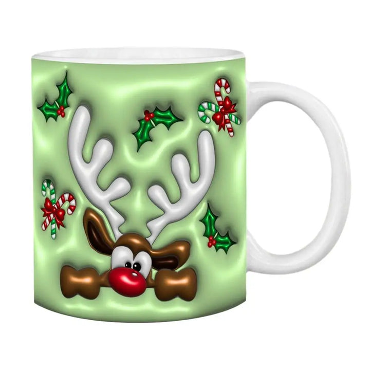 Christmas Holiday Mugs 3D Ceramic Christmas Coffee Cups With Handle Gingerbread Man Water Cups Hot Chocolate Mugs Christmas gift