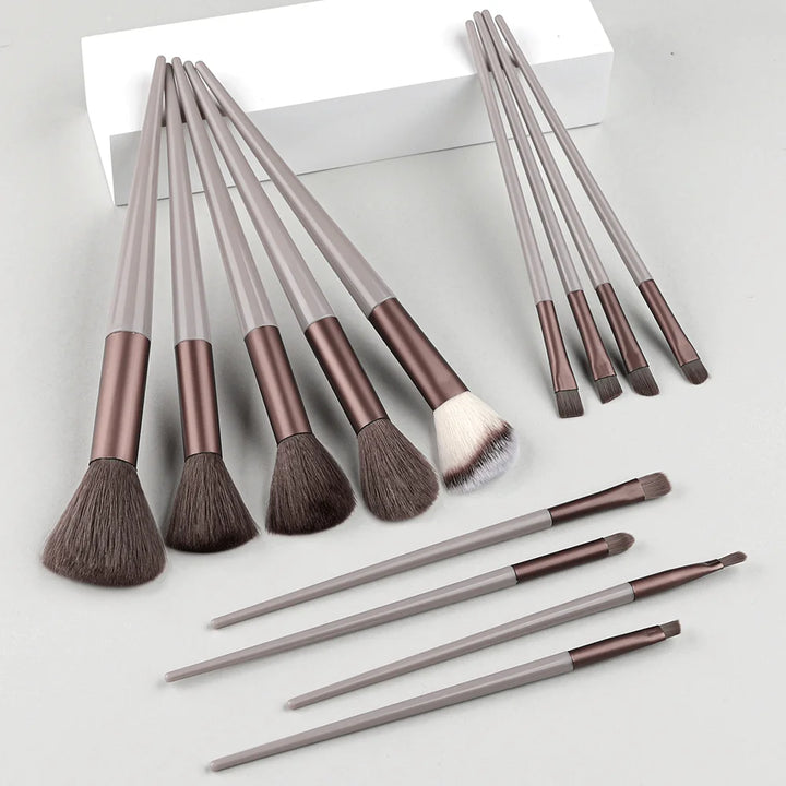 13Pcs Makeup Brush Set Soft Premium Synthetic Brushes Foundation Powder Concealers Eyeshadows Eyeliner Blush Makeup Beauty Tool - Total Trends Fusion