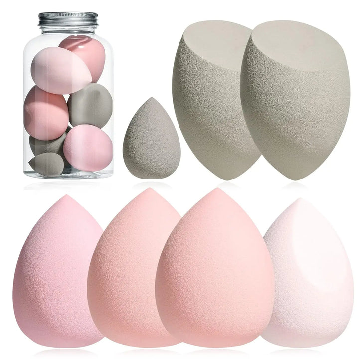 "7-Piece Makeup Sponge Set | Multi-Colored Blender Sponges for Liquid, Cream, Powder + Mini Pink Sponge" - Total Trends Fusion