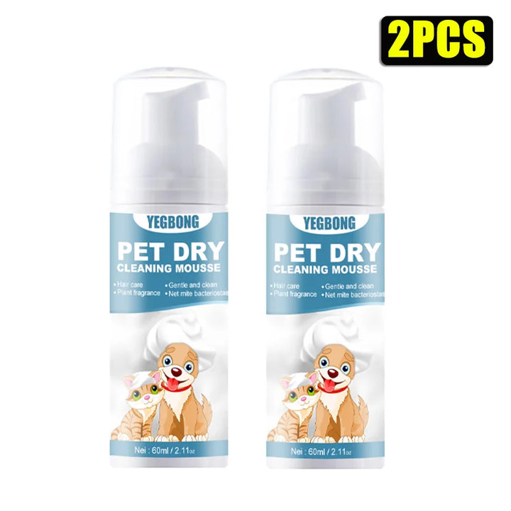 1-4PCS Pet Dry Shampoo Cat Dog Bath Dry Cleaning Foam Body Wash Leave-in Deodorant Pet Supplies Pet Products Pet Dry Shampoo