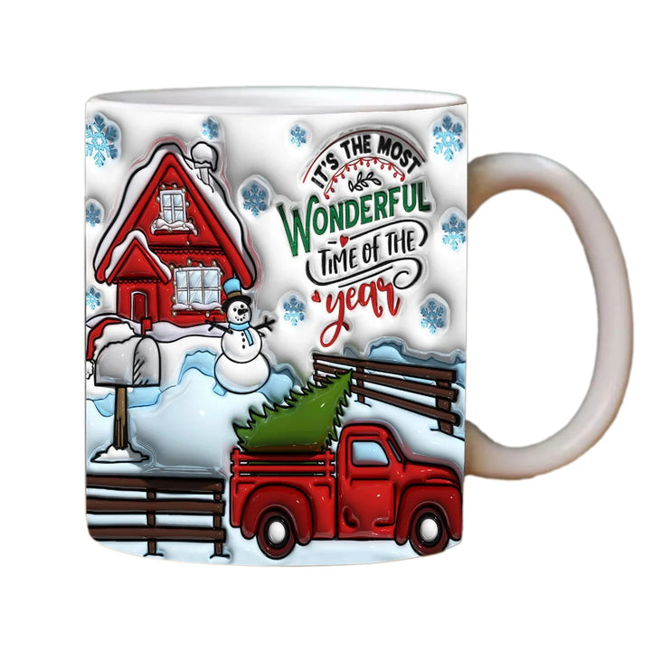 Christmas Holiday Mugs 3D Ceramic Christmas Coffee Cups With Handle Gingerbread Man Water Cups Hot Chocolate Mugs Christmas gift