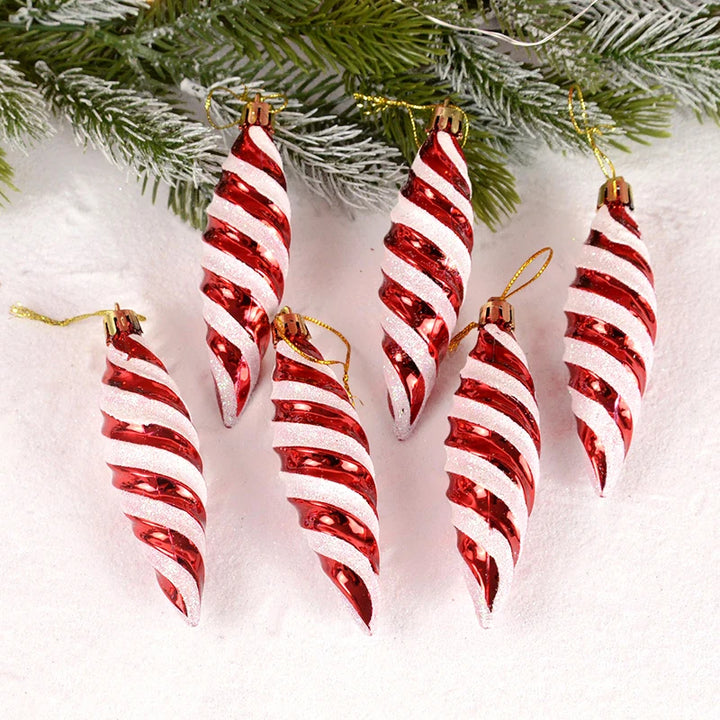 "6pcs Christmas Lollipop Candy Cane Ornaments | Tree Hanging Ball Decorations for Home"