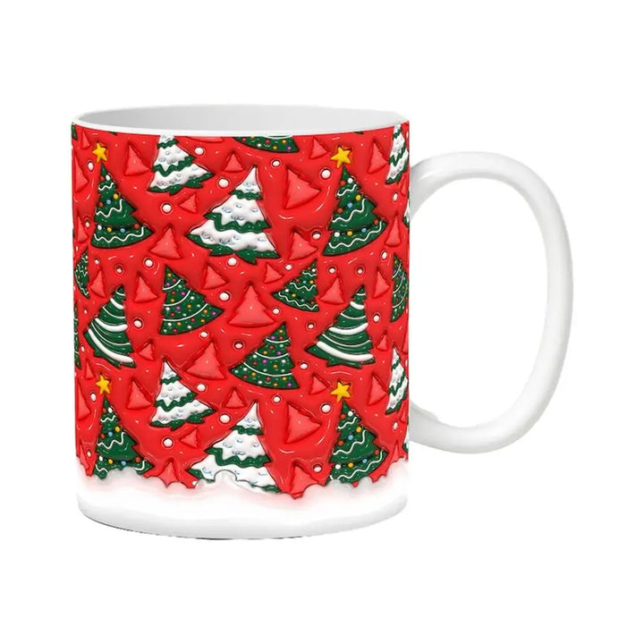 "3D Ceramic Christmas Holiday Mugs | Gingerbread Man Coffee Cups with Handle"