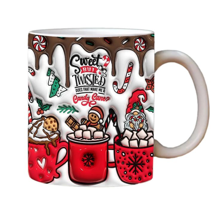 Christmas Holiday Mugs 3D Ceramic Christmas Coffee Cups With Handle Gingerbread Man Water Cups Hot Chocolate Mugs Christmas gift