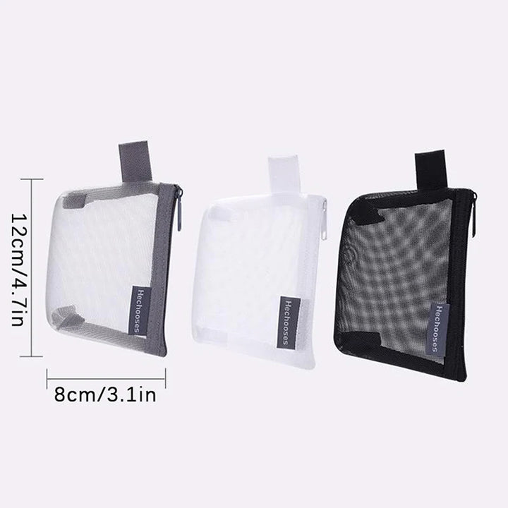 Transparent Mesh Portable Cosmetic Bags Mini Coin Bags Purse ID Credit Card Holder Key Earphone Storage Bag Small Makeup Pouch - Total Trends Fusion