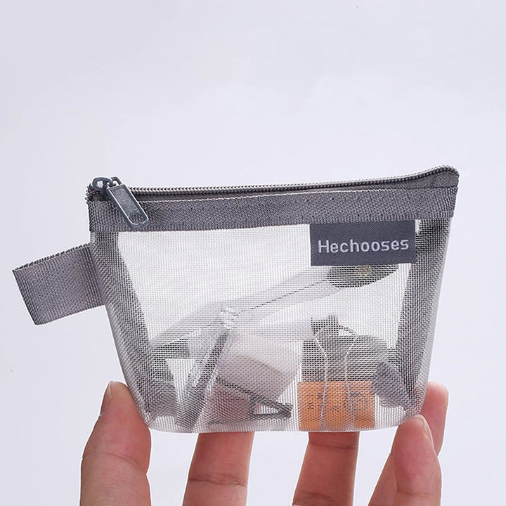 Transparent Mesh Portable Cosmetic Bags Mini Coin Bags Purse ID Credit Card Holder Key Earphone Storage Bag Small Makeup Pouch - Total Trends Fusion