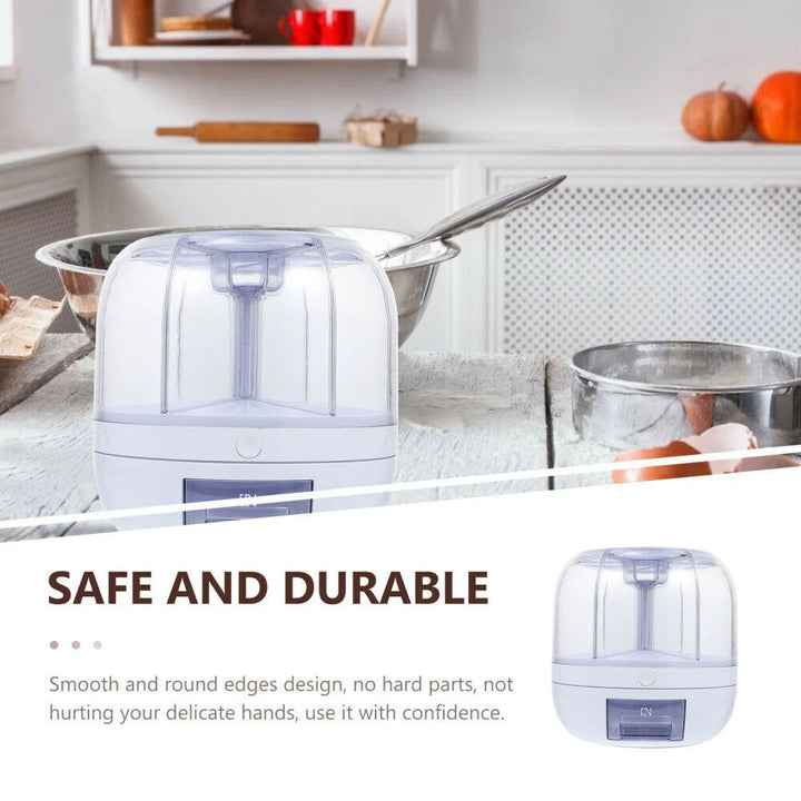 360° Rotating Food Dispenser Large-Capacity Storage Bucket Container 6-Grid Cereal Rice Sealed Tank Grain Box For Kitchen - Total Trends Fusion