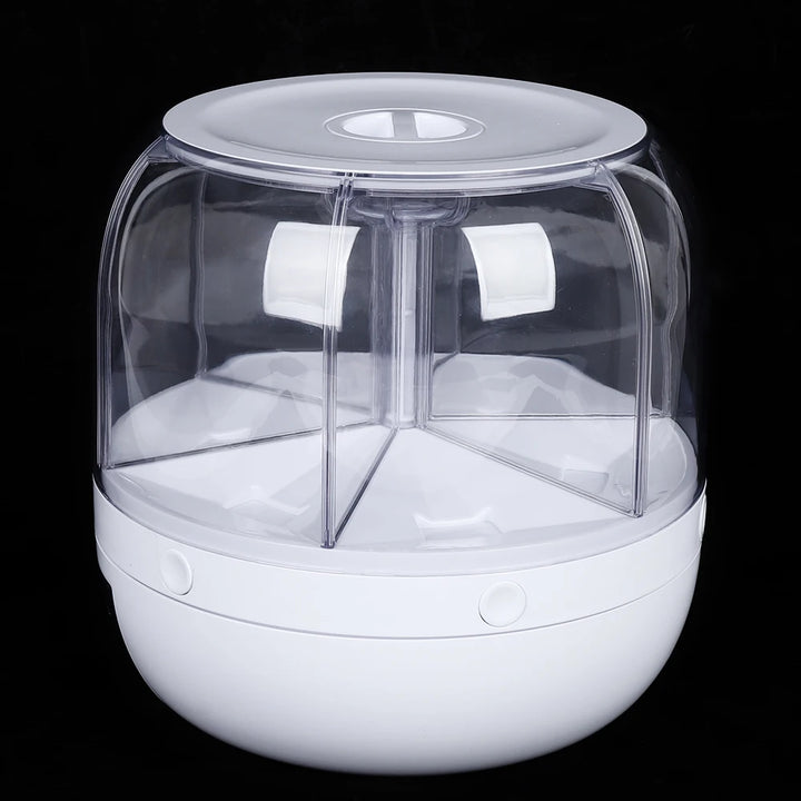 360° Rotating Food Dispenser Large-Capacity Storage Bucket Container 6-Grid Cereal Rice Sealed Tank Grain Box For Kitchen - Total Trends Fusion