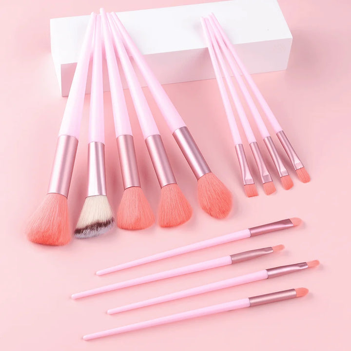 13Pcs Makeup Brush Set Soft Premium Synthetic Brushes Foundation Powder Concealers Eyeshadows Eyeliner Blush Makeup Beauty Tool - Total Trends Fusion