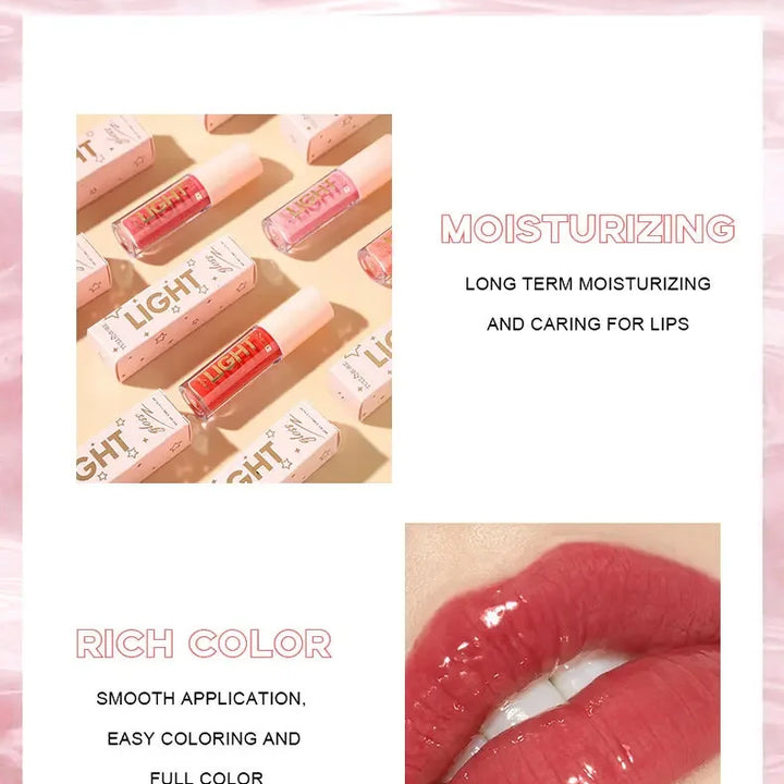 12-Color Lip Gloss Waterproof Long-lasting Moisturizing Lipstick Mirror Nude Lip Gloss Plain Lip Gloss Oil