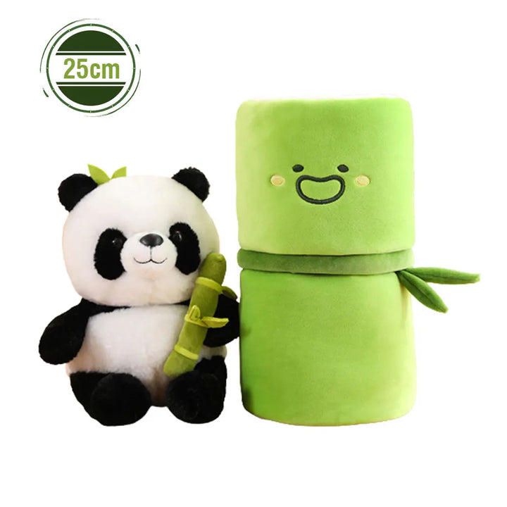 "Kawaii Bamboo Tube Panda Plush Toy Set | 25-40CM Stuffed Animal for Kids & Gifts"