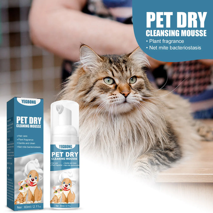 1-4PCS Pet Dry Shampoo Cat Dog Bath Dry Cleaning Foam Body Wash Leave-in Deodorant Pet Supplies Pet Products Pet Dry Shampoo