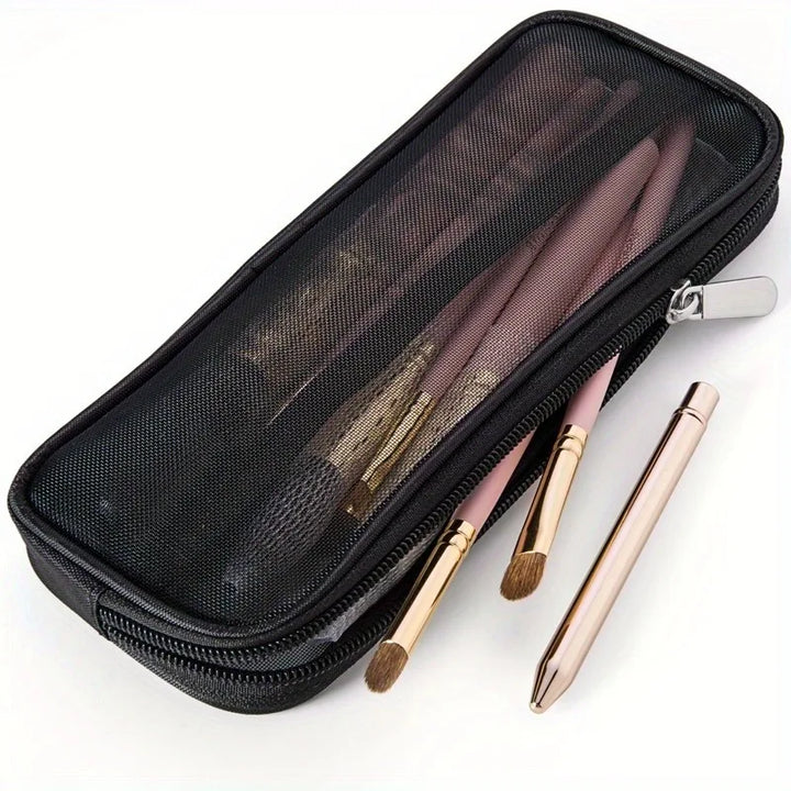 "1pc Multifunctional Travel Makeup Brush Bag | Large Capacity Toiletry Storage"