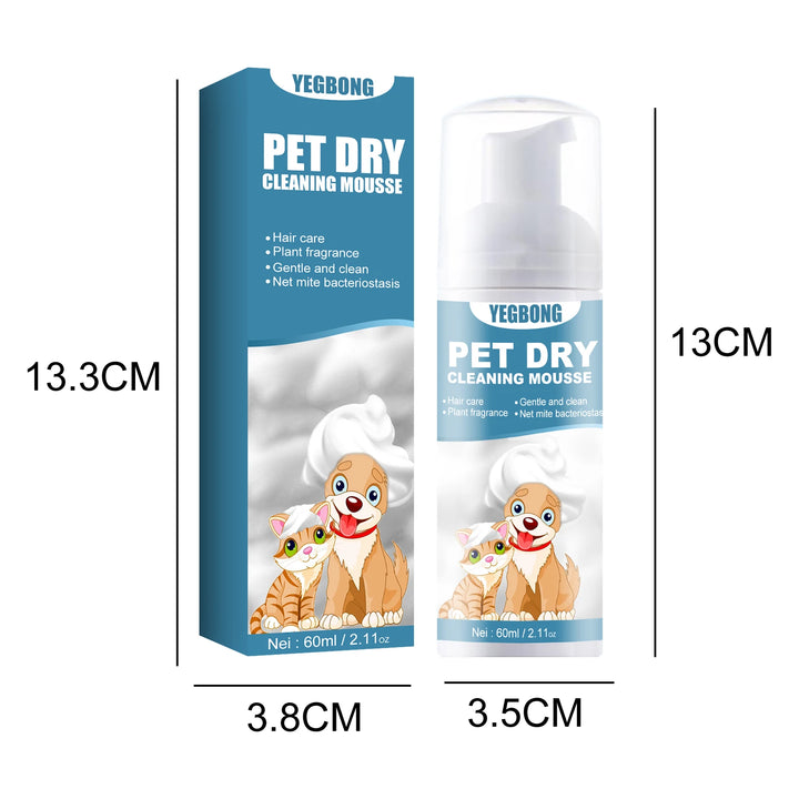 1-4PCS Pet Dry Shampoo Cat Dog Bath Dry Cleaning Foam Body Wash Leave-in Deodorant Pet Supplies Pet Products Pet Dry Shampoo