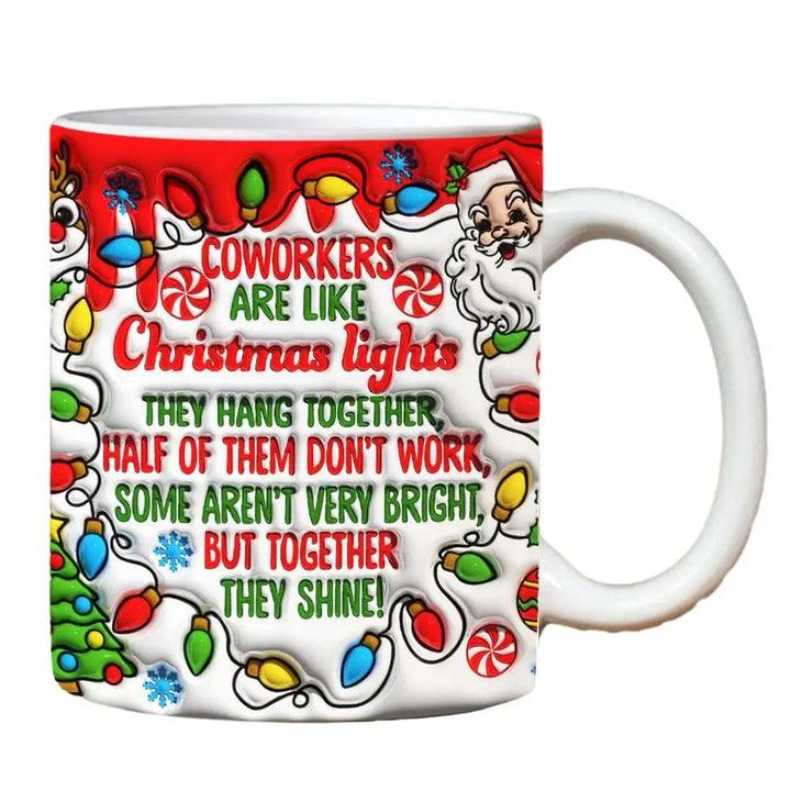 Christmas Holiday Mugs 3D Ceramic Christmas Coffee Cups With Handle Gingerbread Man Water Cups Hot Chocolate Mugs Christmas gift