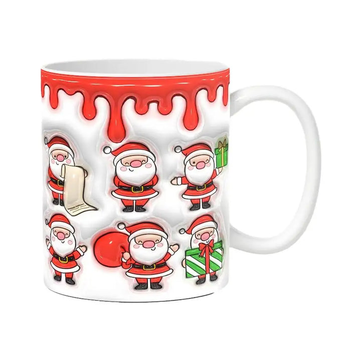 "3D Ceramic Christmas Holiday Mugs | Gingerbread Man Coffee Cups with Handle"