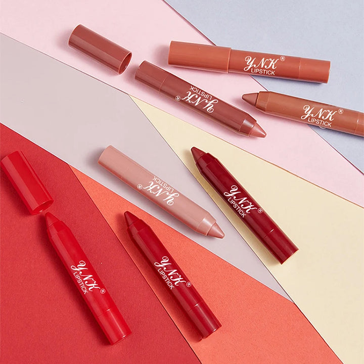 12-Color Velvet Matte Lip Gloss Pencil – Waterproof, Long-Lasting, Non-Stick Lip Tint Pen for Red & Nude Shades - Total Trends Fusion