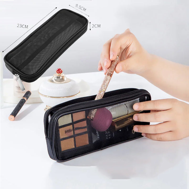 "1pc Multifunctional Travel Makeup Brush Bag | Large Capacity Toiletry Storage"