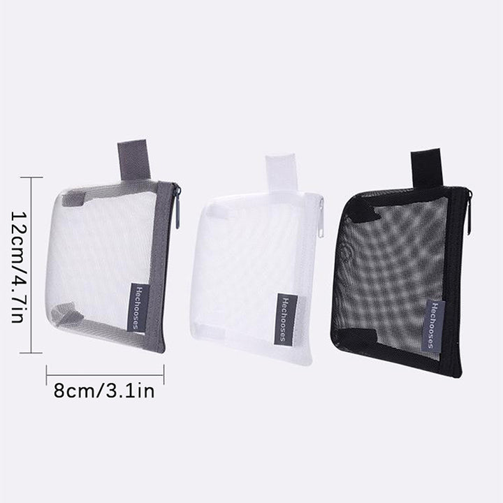 Transparent Mesh Portable Cosmetic Bags Mini Coin Bags Purse ID Credit Card Holder Key Earphone Storage Bag Small Makeup Pouch