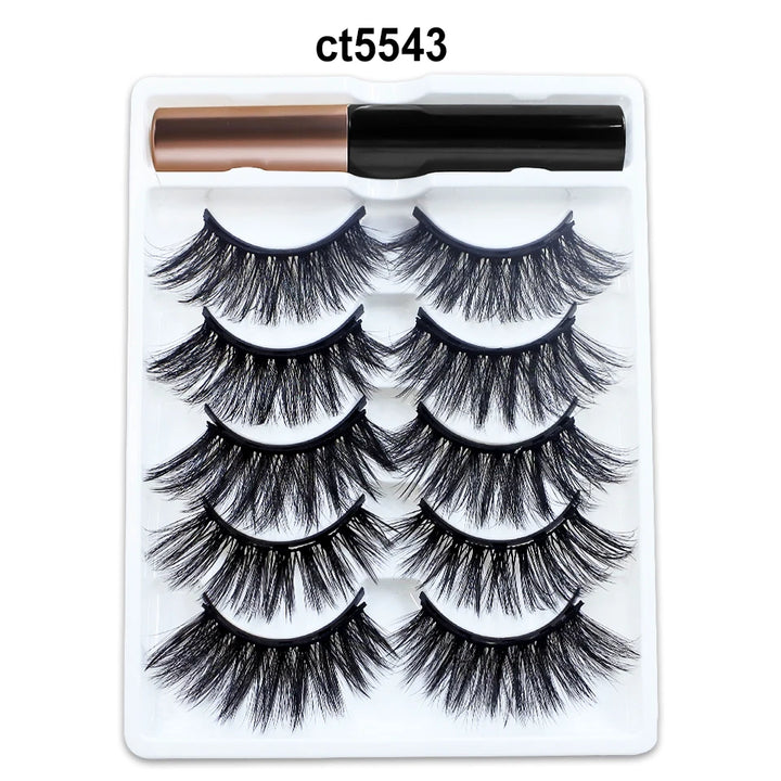 Magnetic Lashes Kit with Applicator Reusable 5 Magnets False Eyelashes Makeup Natual Effect Magnetic Eyelashes with Eyeliner - Total Trends Fusion