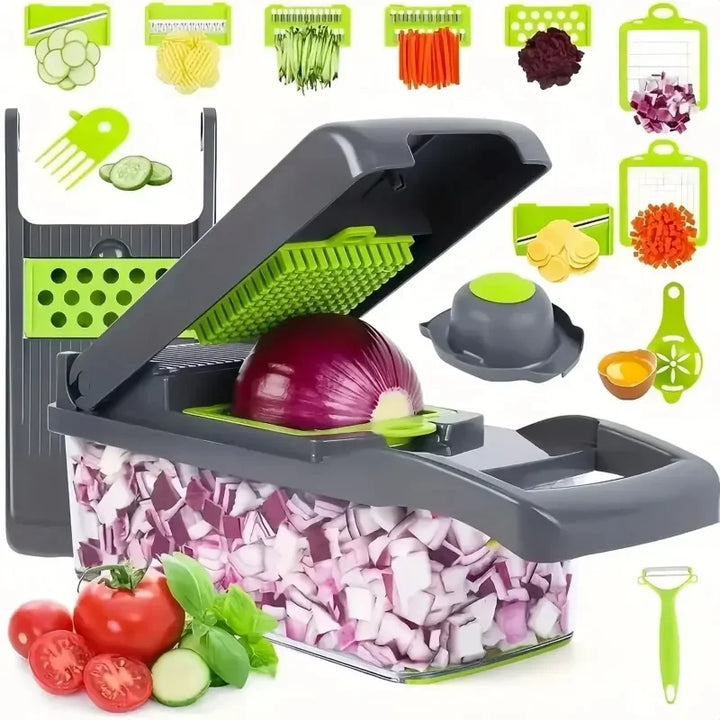 14/16 in 1 Multifunctional Vegetable Chopper Handle Food Grate Food Chopper Vegetable Slicer Dicer Cut Kitchen Items cocina - Total Trends Fusion