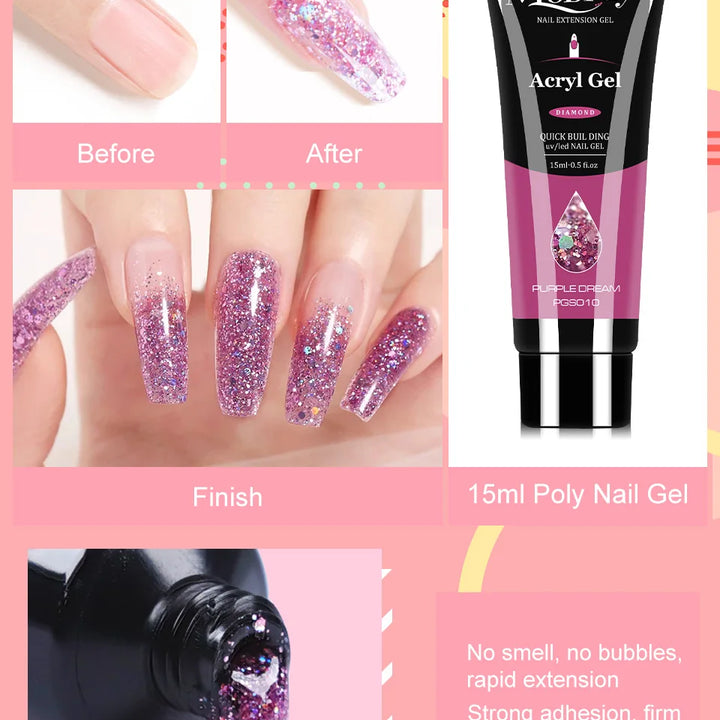 "Professional Gel Nail Set with UV LED Lamp | Semi-Permanent Gel Varnish & Nail Art Tools Kit"