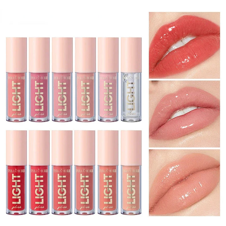 12-Color Lip Gloss Waterproof Long-lasting Moisturizing Lipstick Mirror Nude Lip Gloss Plain Lip Gloss Oil - Total Trends Fusion